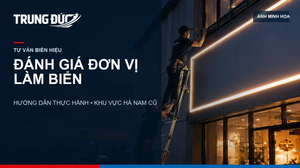 Ảnh minh họa bảng tiêu chí chọn đơn vị làm biển quảng cáo, không phải hình ảnh nhà thầu thực tế