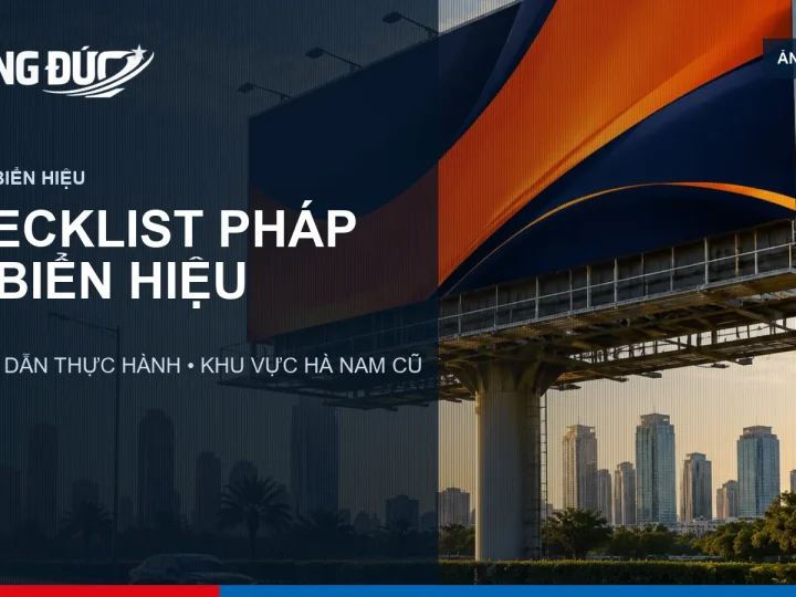 Ảnh minh họa checklist pháp lý cho biển hiệu và công trình quảng cáo, không phải ảnh công trình thực tế